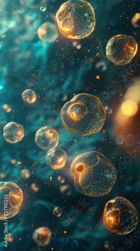 Wallpaper Mural Mesmerizing cosmic orbs and bubbles swirling in a vibrant otherworldly nebula with shimmering prismatic colors and captivating dreamlike visuals Torontodigital.ca