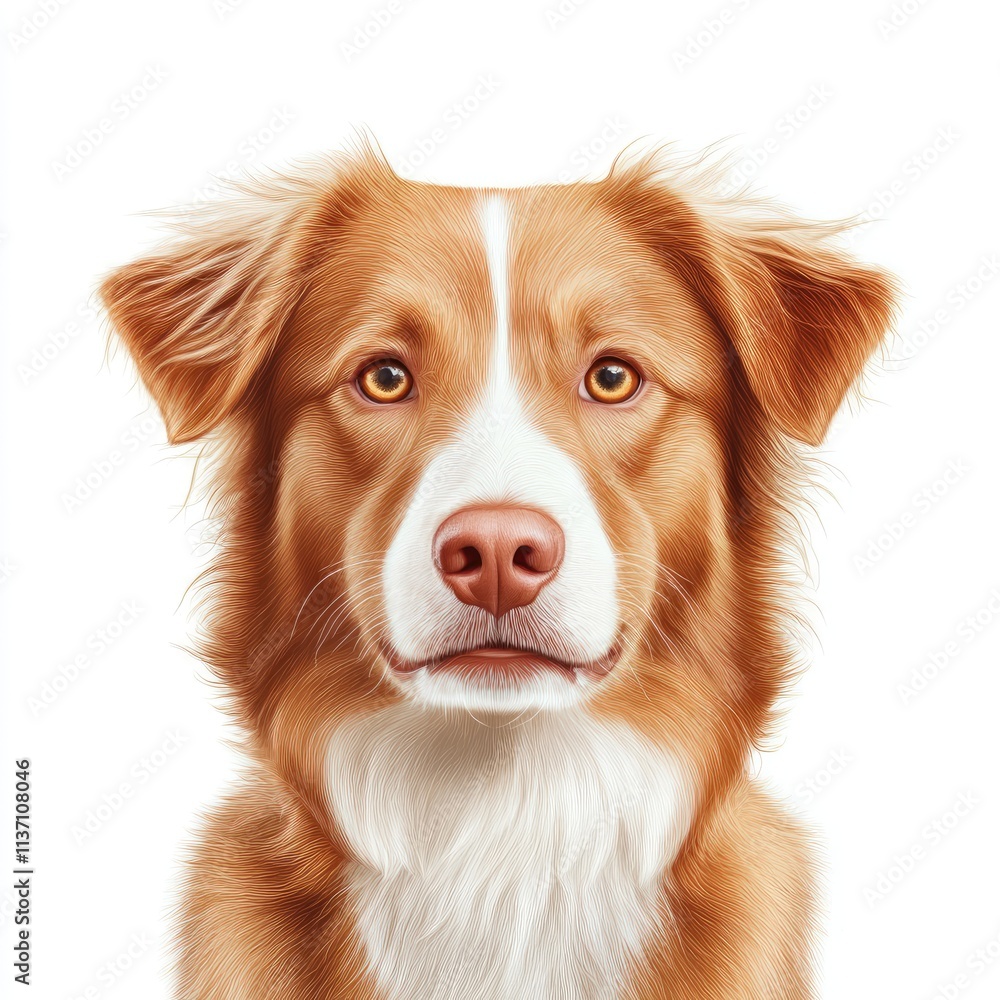 Stunning Close-Up Portrait of a Beautiful Dog with Warm Brown and White Fur, Expressive Eyes, and a Friendly Expression Captured in High-Resolution Detail Stunning Close-Up Portrait of a Beautiful Dog with Warm Brown and White Fur, Expressive Eyes, and a Friendly Expression Captured in High-Resolution Detail