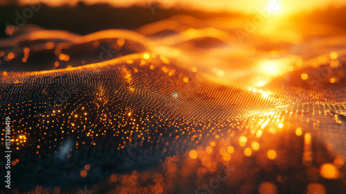 Golden Hour Quantum Energy Field: 3D Rendering of Extraction Plant