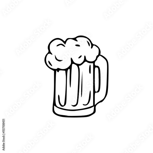 a line art drawing of a glass of beer icon