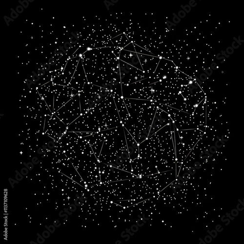Celestial Constellation Night Sky Vector Graphic