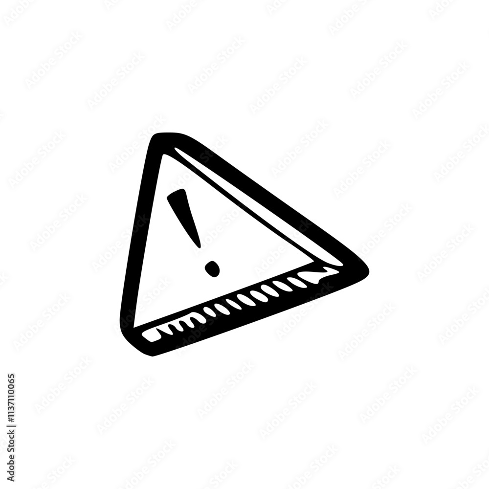 a black and white drawing of a warning triangle sign isolated a black and white drawing of a warning triangle sign isolated