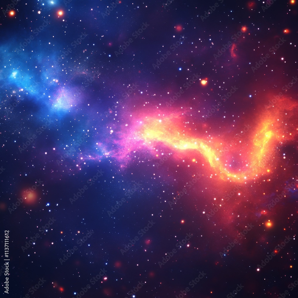 Fototapeta premium 星が織りなす鮮やかでカラフルな背景