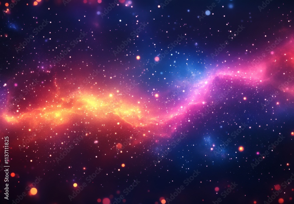 Fototapeta premium 星が織りなす鮮やかでカラフルな背景