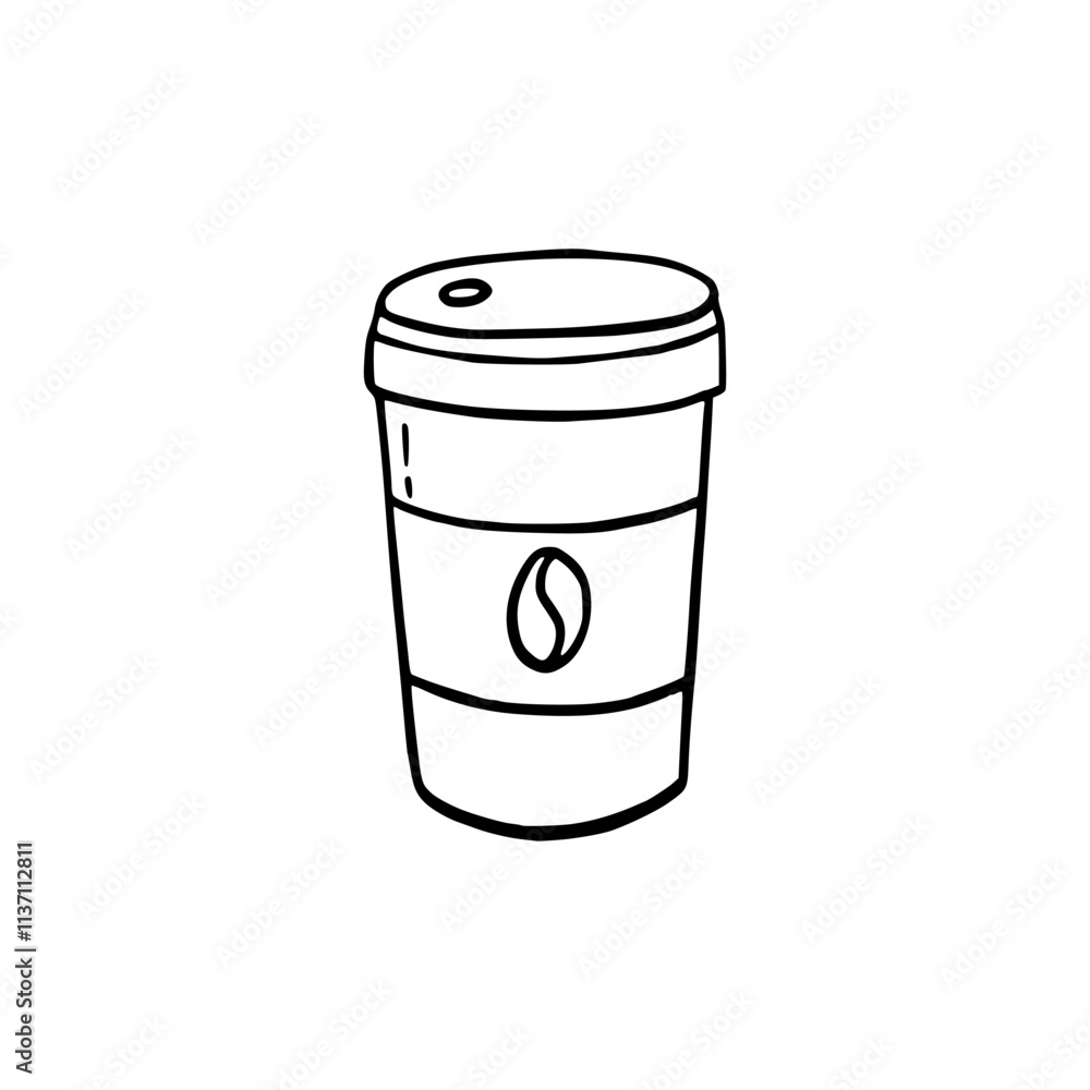 Coffee cup icon in line art style Coffee cup icon in line art style