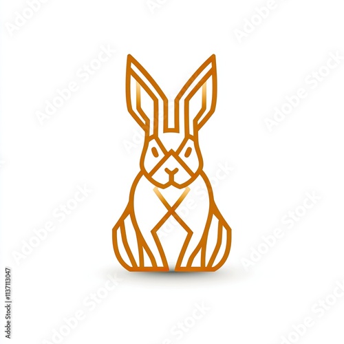 Abstract Line Art of a Rabbit in Modern Geometric Style with Clean Design Elements, Perfect for Easter Themes, Spring Decorations, or Wildlife Illustrations photo