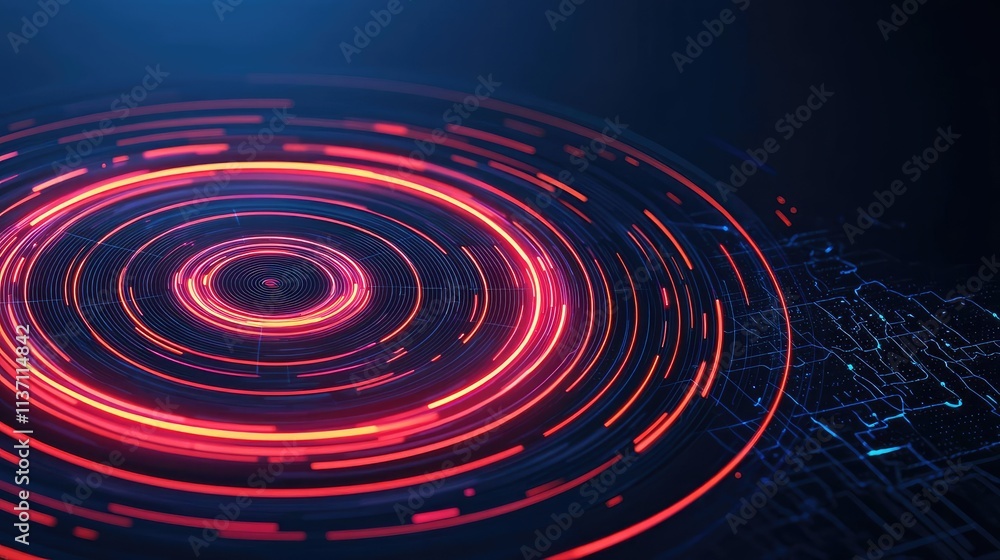 Weather forecast concept. Abstract digital background with circular light patterns in vibrant red hues. Weather forecast concept. Abstract digital background with circular light patterns in vibrant red hues.