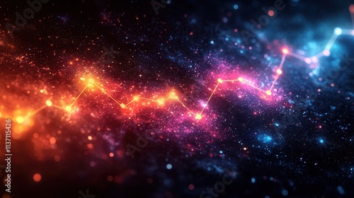 Cosmic Graph Over Starry Background with Colorful Vibes