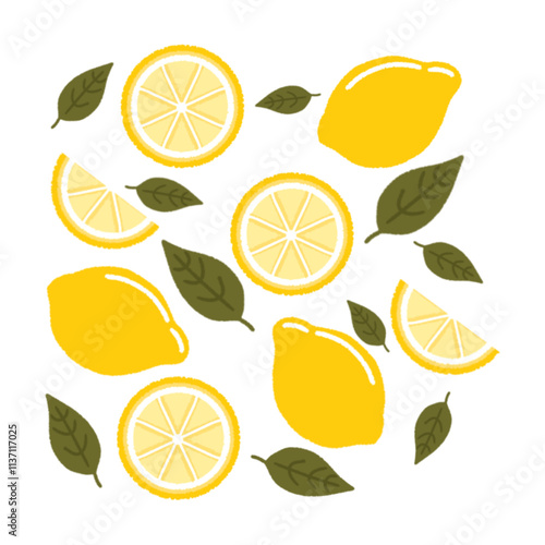 seamless pattern with lemon slices