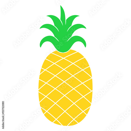 pineapple tropical fruit flat illustration