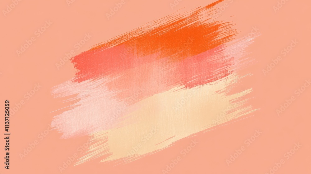 Abstract Coral Peach and Gold Paint Strokes Abstract Coral Peach and Gold Paint Strokes