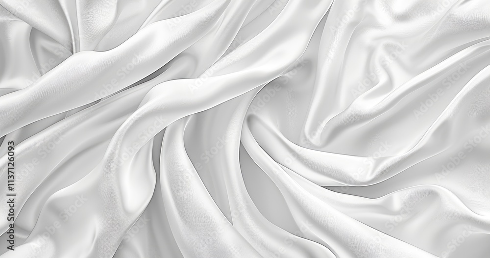 Obraz premium A flowing, textured white fabric creating an elegant and soft visual aesthetic.