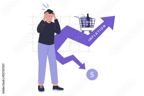 Inflation illustration concept. Illustrations for websites, landing pages, mobile apps, posters and banners. Trendy flat vector illustrations