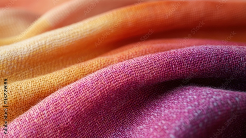 Soft Woven Fabric in Gradient Hues of Orange and Pink Soft Woven Fabric in Gradient Hues of Orange and Pink