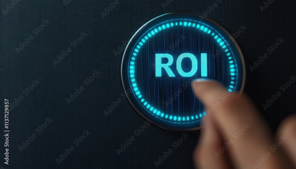 Digital Display of ROI Metric with Finger Pressing Button