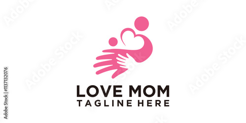 logo design mother and child symbol,icon,idea,creative.