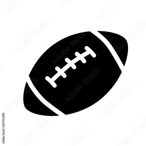 NFL football, black shape vector, sport icon