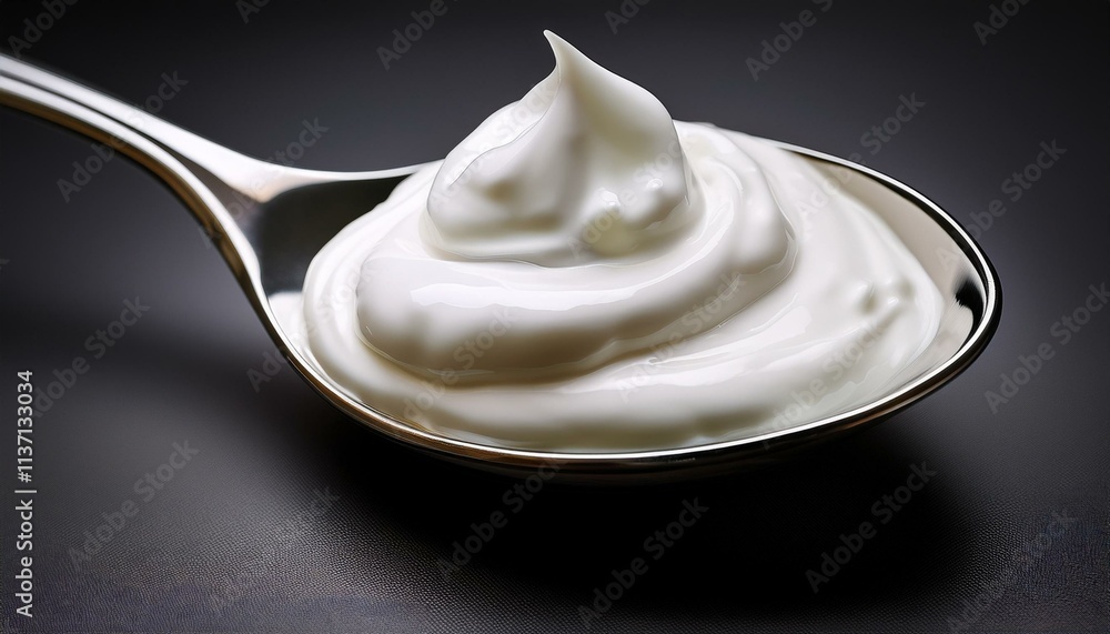 Spoonful of creamy, dreamy white dairy product. Pure indulgence! Spoonful of creamy, dreamy white dairy product. Pure indulgence!