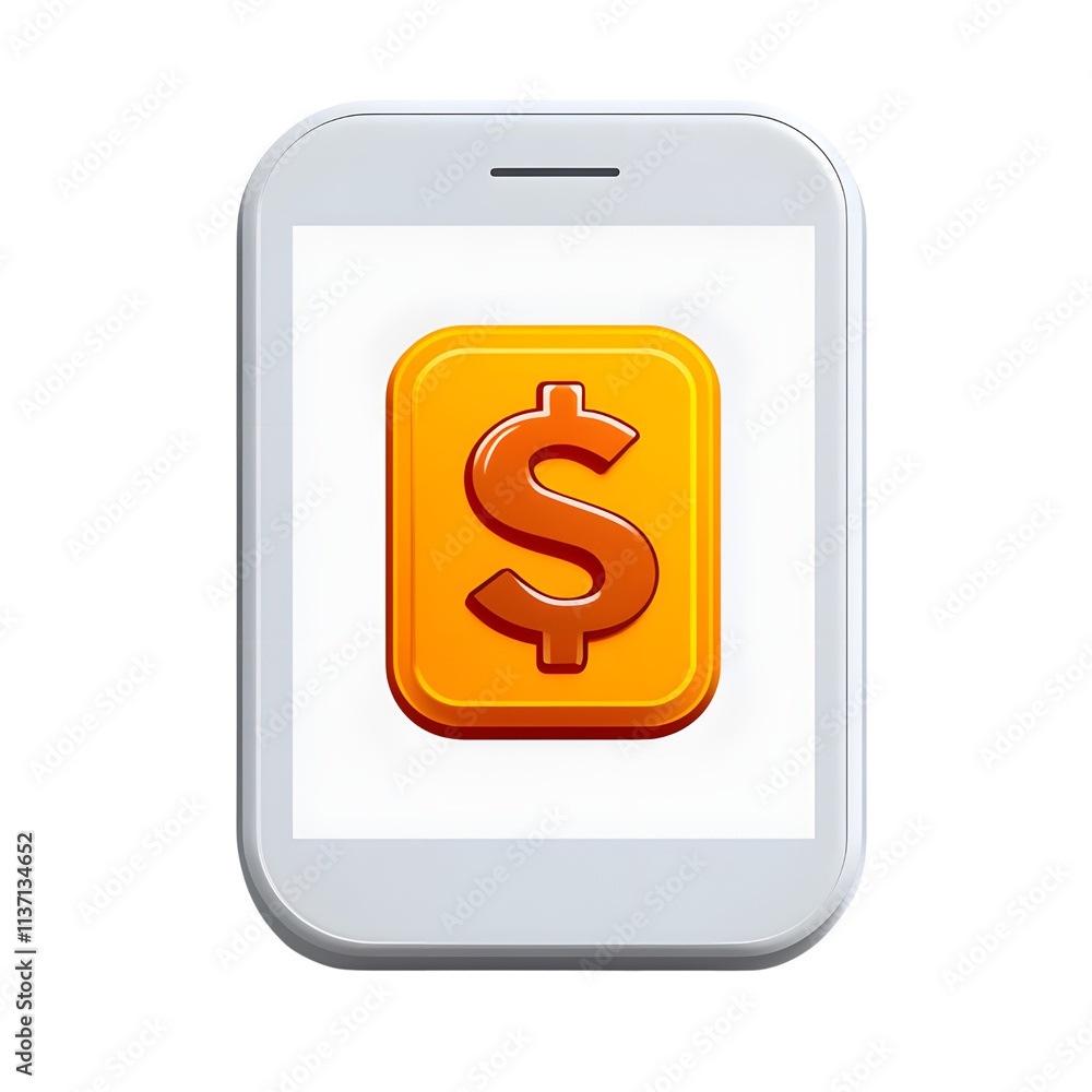Mobile Payment Icon with Dollar Symbol for Finance Use Mobile Payment Icon with Dollar Symbol for Finance Use