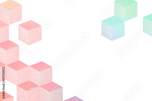 Obraz na płótnie Neon paper craft textured cubic patterned template