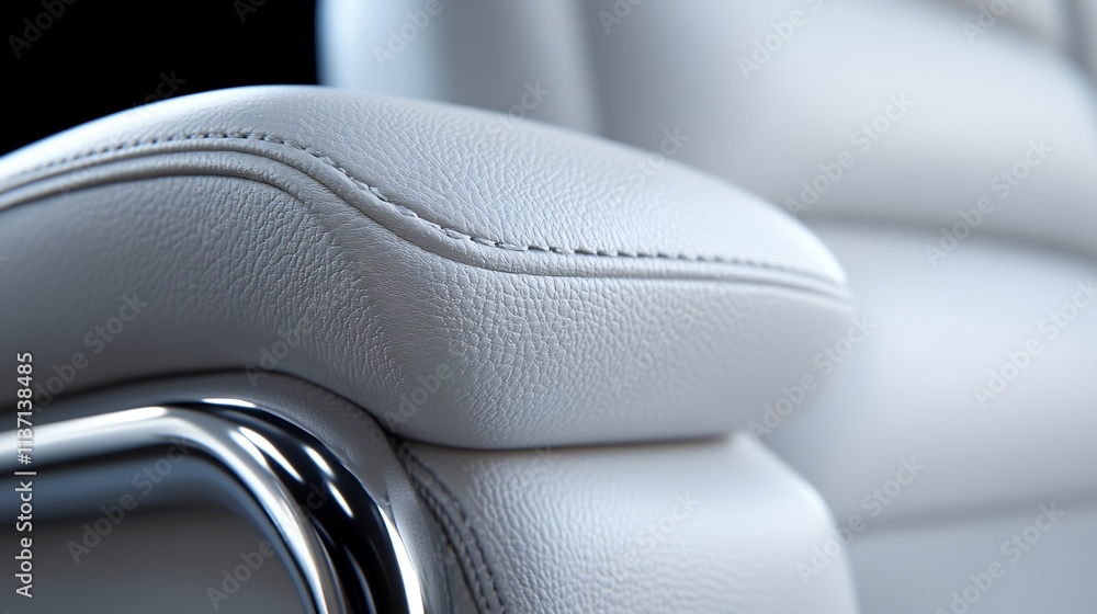 Luxury White Leather Armchair Detail Luxury White Leather Armchair Detail