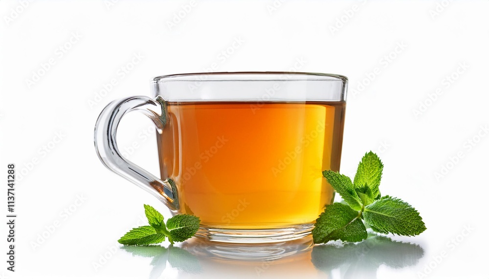 Mint Tea on white background isolated. Beverage. Drink. Mint Tea on white background isolated. Beverage. Drink.