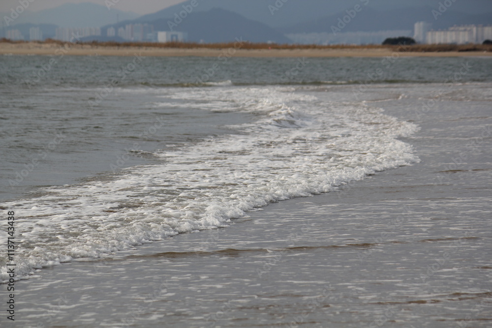 Image of waves crashing at Dadaepo Beach in Busan
Image of waves crashing at Dadaepo Beach in Busan