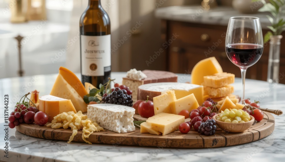 Exquisite Cheese and Wine Pairing Board Exquisite Cheese and Wine Pairing Board