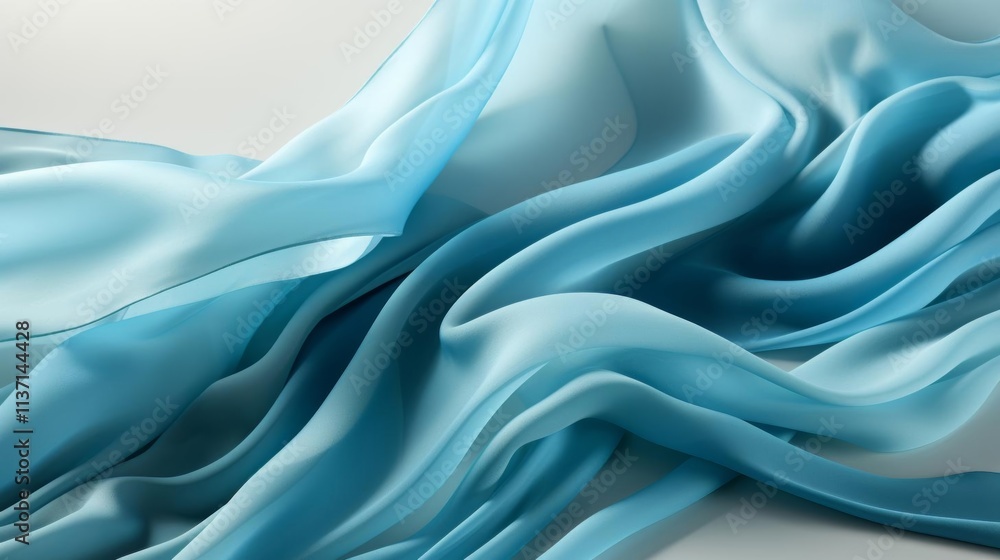 Obraz premium A blue fabric with a wave pattern