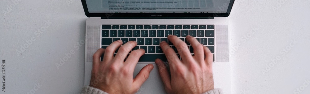 Person Typing on Laptop Keyboard with Hands in Focus Close-Up Person Typing on Laptop Keyboard with Hands in Focus Close-Up