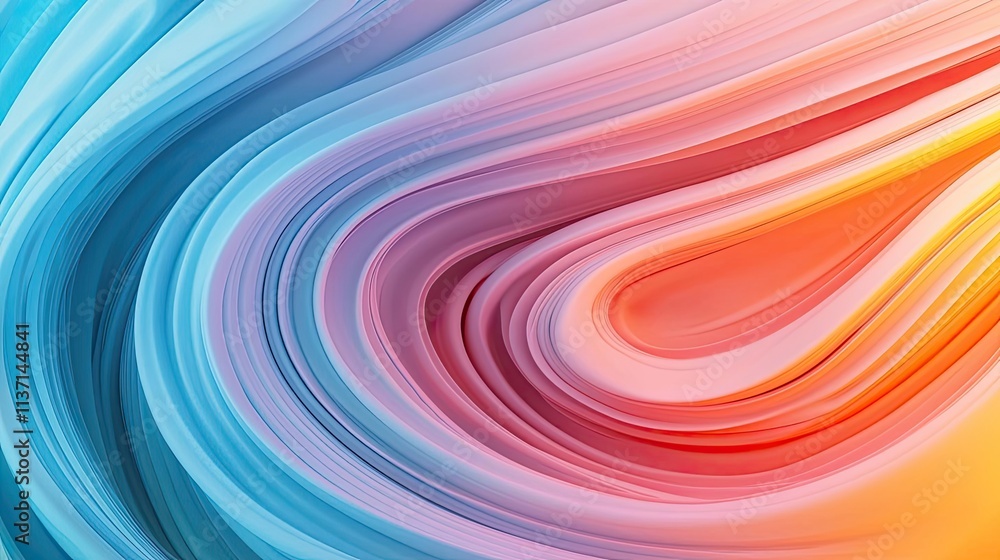 Fototapeta premium Wave abstract background idea. Vibrant abstract waves in blue, pink, and orange create a dynamic visual experience.