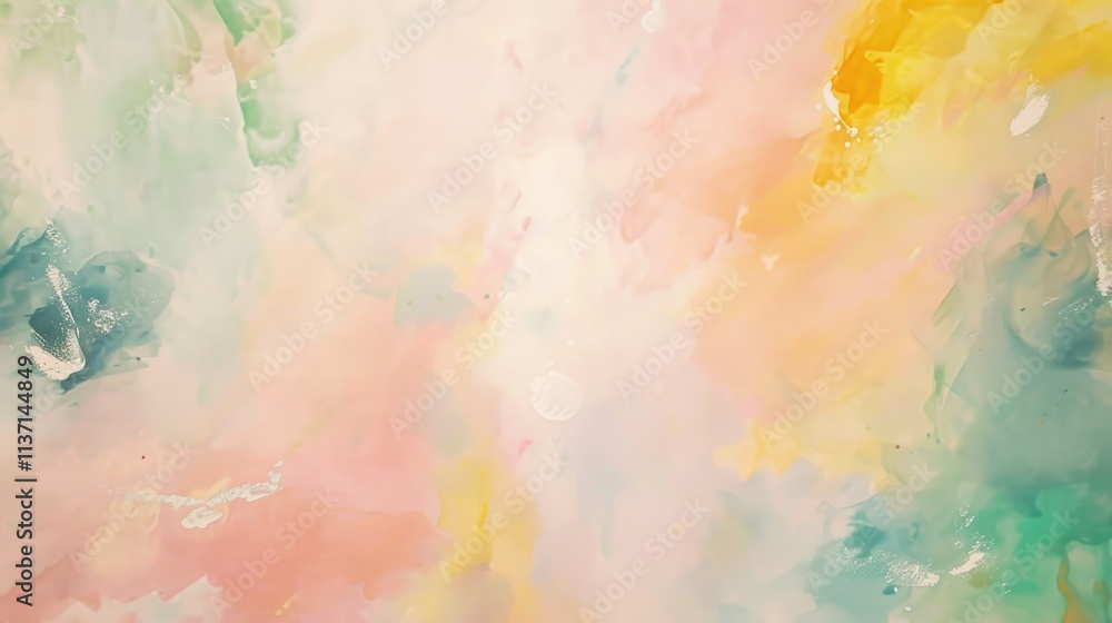 Fototapeta premium A soft, abstract watercolor painting with pastel colors, evoking a serene atmosphere.