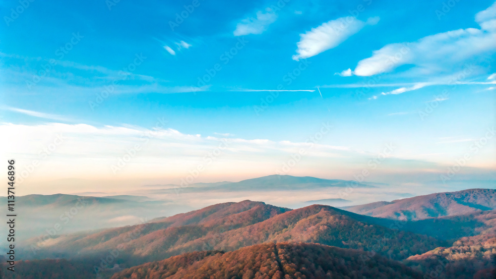 Mountain sunset landscape with clouds and greenery5 Mountain sunset landscape with clouds and greenery5