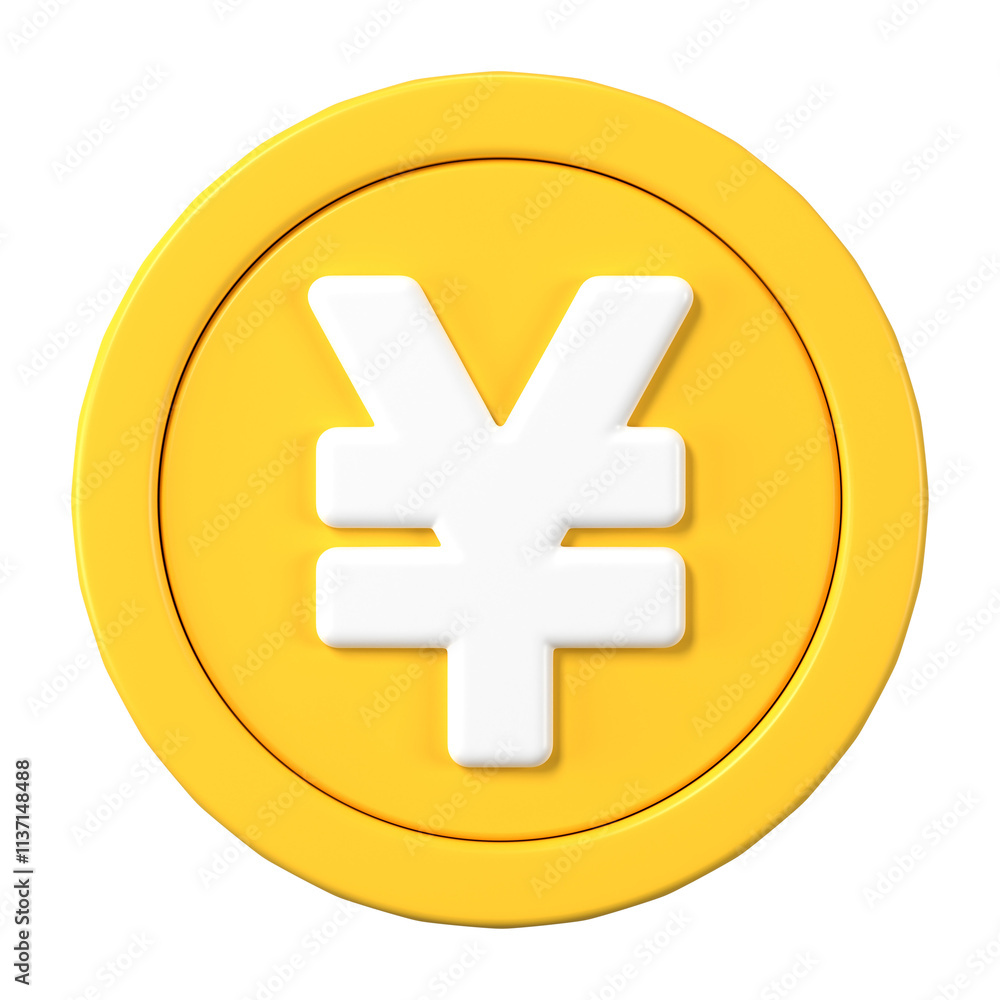Yen coin png, 3D sticker, Japanese currency exchange on transparent background Yen coin png, 3D sticker, Japanese currency exchange on transparent background