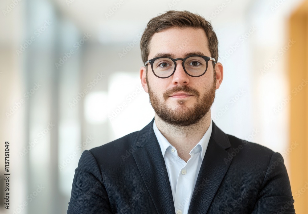 Professional man in formal wear with glasses in modern office Professional man in formal wear with glasses in modern office