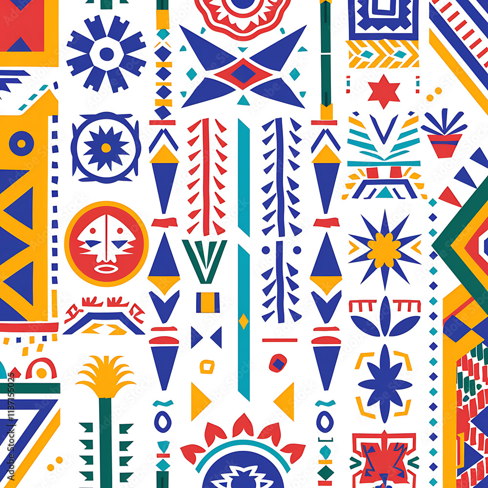 Fototapeta premium Colorful Geometric Pattern with Unique Shapes and Designs
