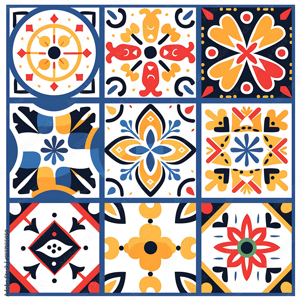 Fototapeta premium Colorful Geometric Tiles for Creative Projects