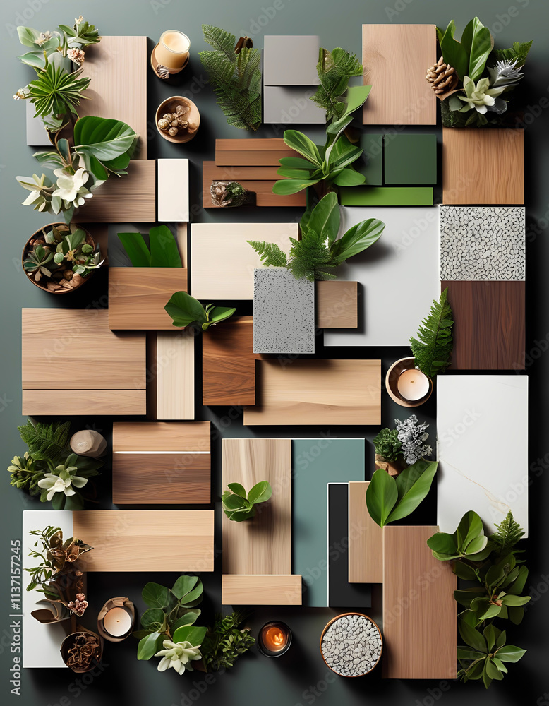 Fototapeta premium Wooden emotional board