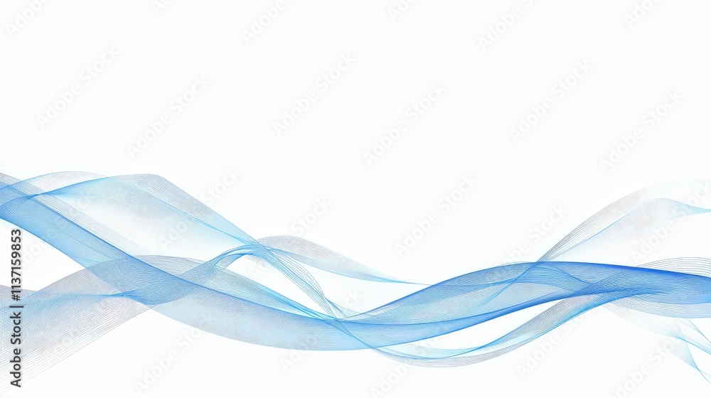 Abstract blue waves on a white background, creating a fluid and modern design. Abstract blue waves on a white background, creating a fluid and modern design.