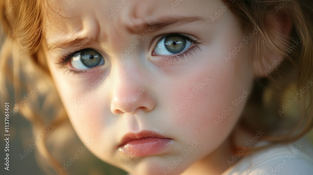 Child with Tissue Showing Signs of Discomfort Child with Tissue Showing Signs of Discomfort