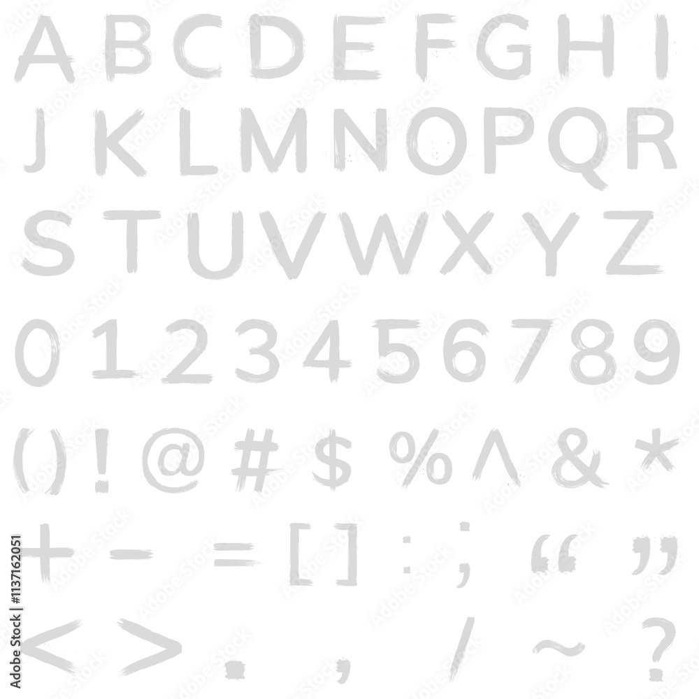 Alphabet, numbers, symbols png brush stroke set Alphabet, numbers, symbols png brush stroke set