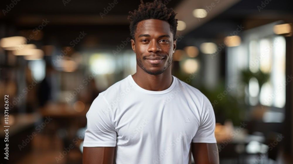 A man with a white shirt and dark hair is smiling for the camera A man with a white shirt and dark hair is smiling for the camera