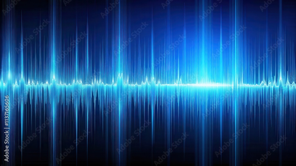 Blue audio waveform background with vibrant sound waves and pulsating rhythm, music, waveform, sound, abstract, technology Blue audio waveform background with vibrant sound waves and pulsating rhythm, music, waveform, sound, abstract, technology