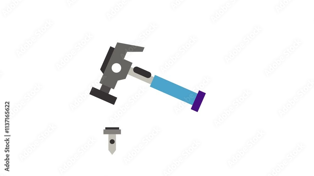 Hammer icon animation for motion graphics and video. Mechanical equipment icon Hammer icon animation for motion graphics and video. Mechanical equipment icon