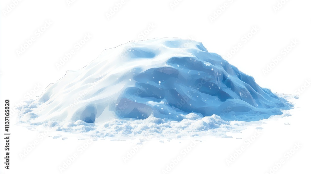 Snowy Hill Covered with Soft Fluffy White Snow in Natural Light Snowy Hill Covered with Soft Fluffy White Snow in Natural Light