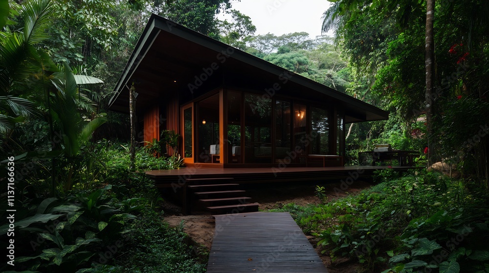 Secluded Tropical Getaway: Modern Cabin Nestled in Lush Rainforest Secluded Tropical Getaway: Modern Cabin Nestled in Lush Rainforest
