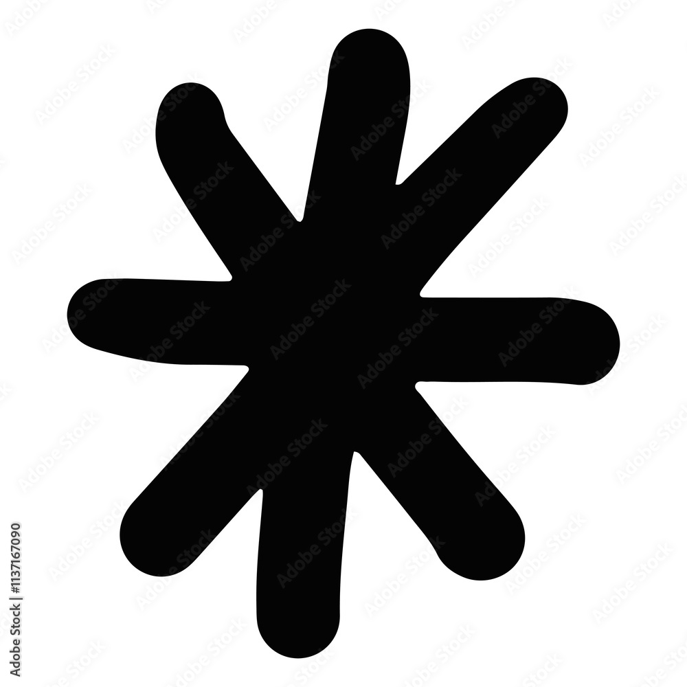 Doodle asterisk png, collage element, transparent background Doodle asterisk png, collage element, transparent background