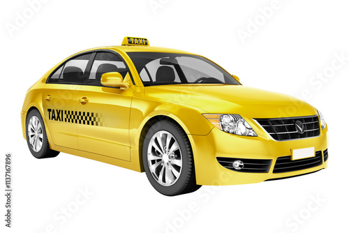 Εκτύπωση καμβά 3D cab png clipart, yellow car, vehicle on transparent background