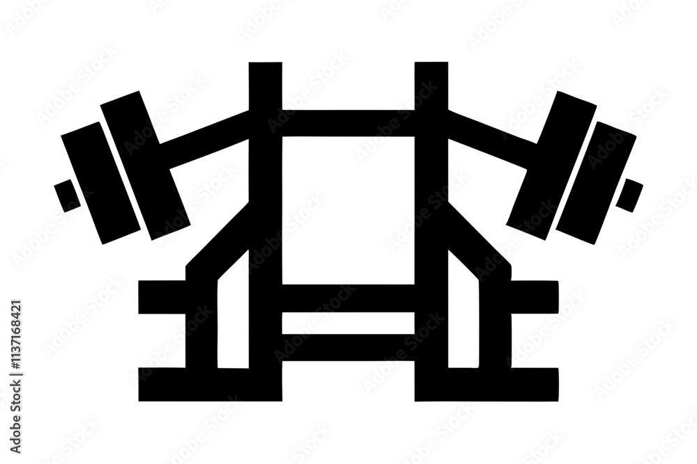 Fototapeta premium creative gym power rack icon and logo vector illustration
