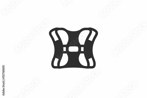 creative gym posture corrector figure concept icon and logo vector illustration